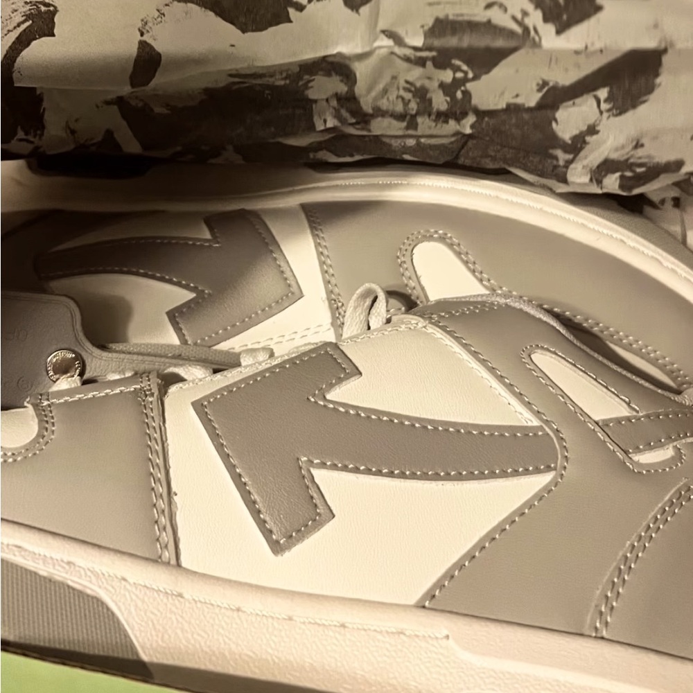 Off-White Gray and White Sneakers